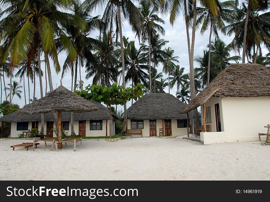 Typical sandy beach of Zanzibar