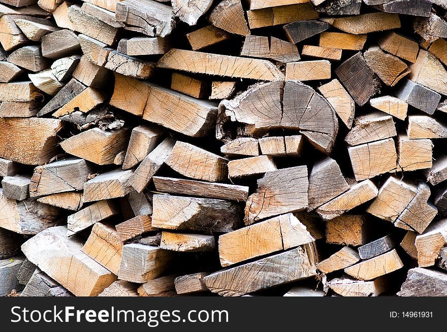 Heap Of Firewoods  As Background .
