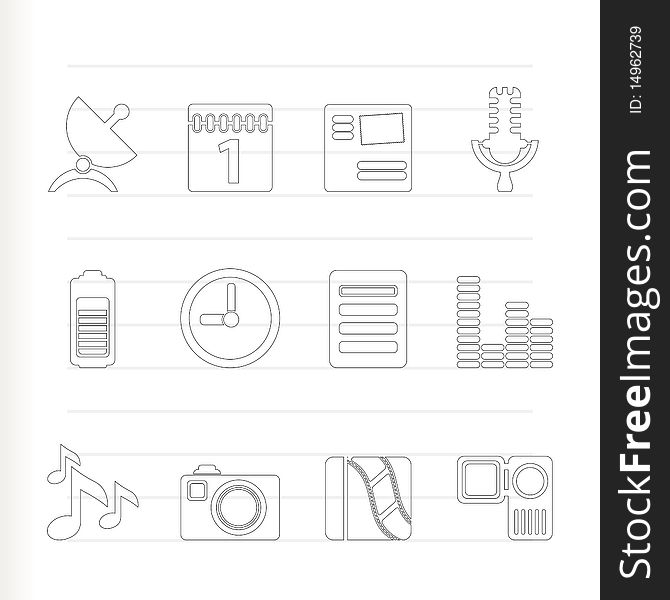 Mobile phone performance icons - icon set