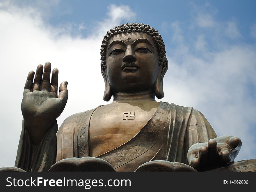 Buddha statue on Hong Kong's Lantau island next to the Po Lin monastery. Buddha statue on Hong Kong's Lantau island next to the Po Lin monastery.