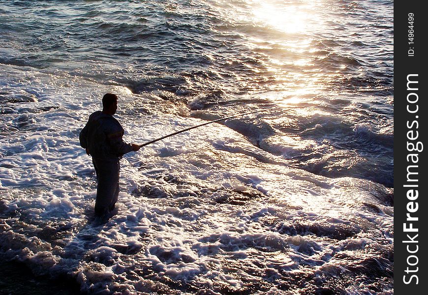 Fishing in Girne, Northern Cyprus. Fishing in Girne, Northern Cyprus.