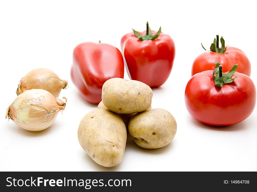 Potato with onion and tomatoes. Potato with onion and tomatoes