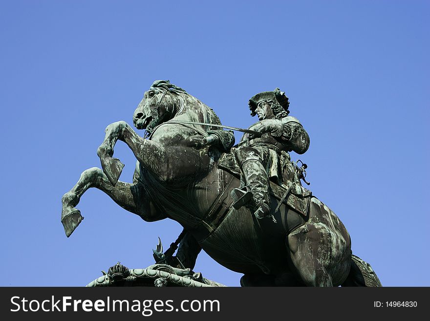The Statue to Prince Eugene ( Prinz Eugene ) on Heldenplatz in Vienna, Austria. The Statue to Prince Eugene ( Prinz Eugene ) on Heldenplatz in Vienna, Austria.