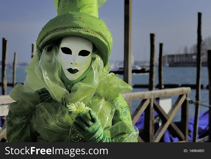 Venetian mask during venice carnivale