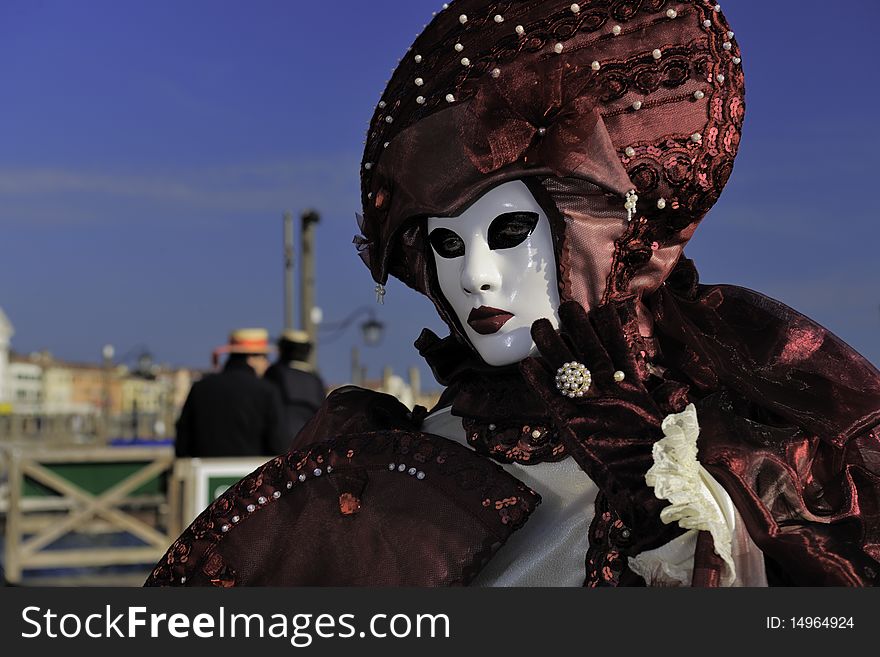 Venetian mask during venice carnivale