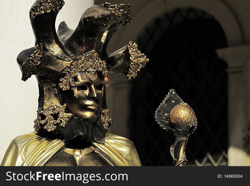 Venetian mask during venice carnivale