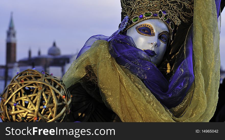 Venetian mask during venice carnivale