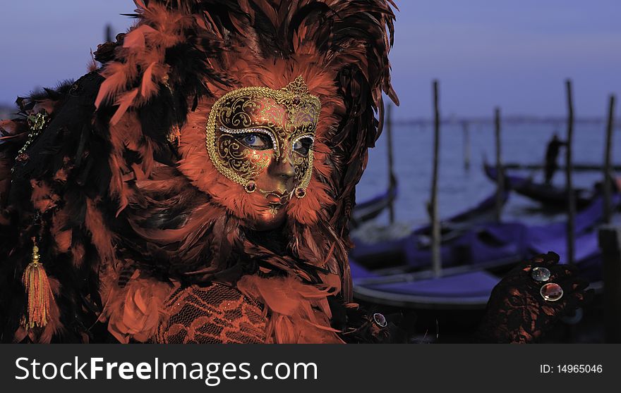 Venetian mask during venice carnivale