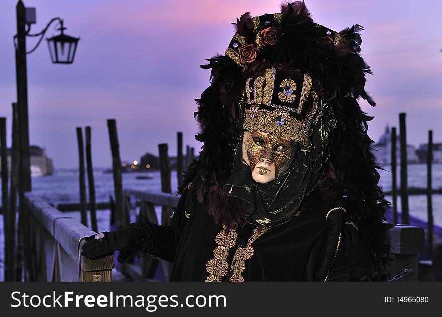 Venetian mask during venetian carnivale