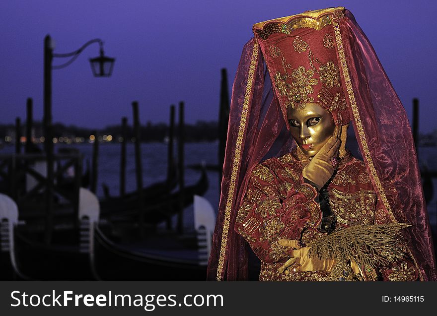 Venetian mask during venice carnivale