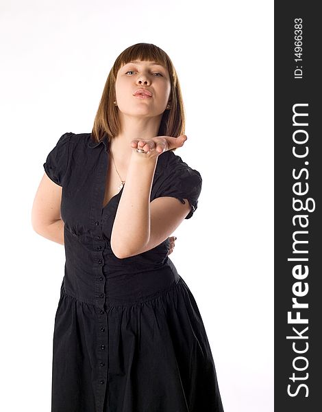 Closeup studio portrait of a beautiful woman. Closeup studio portrait of a beautiful woman