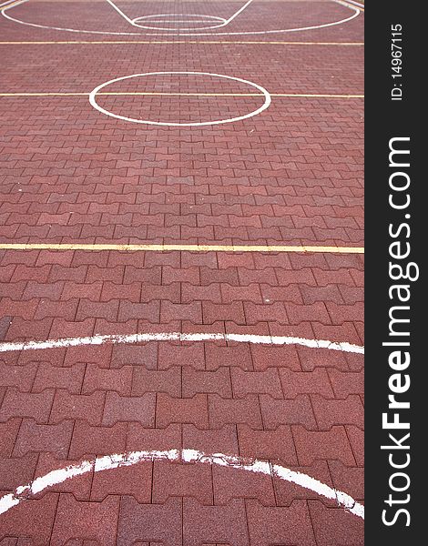 Lines on a basketball field. Lines on a basketball field