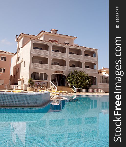 Swimming pool of hotel in Chayofa. Tenerife, Canary Islands, Spain. Swimming pool of hotel in Chayofa. Tenerife, Canary Islands, Spain.