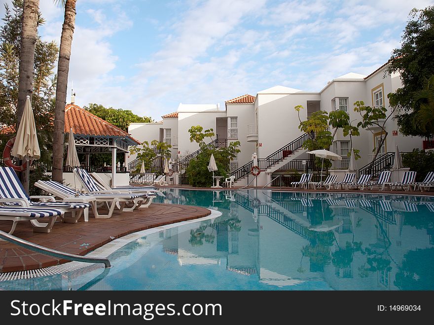 Swimming pool of luxury hotel, Tenerife, Canary Islands, Spain