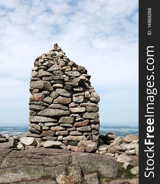 A cairn put together on top of Dalsnuten in Rogaland Norway. A cairn put together on top of Dalsnuten in Rogaland Norway