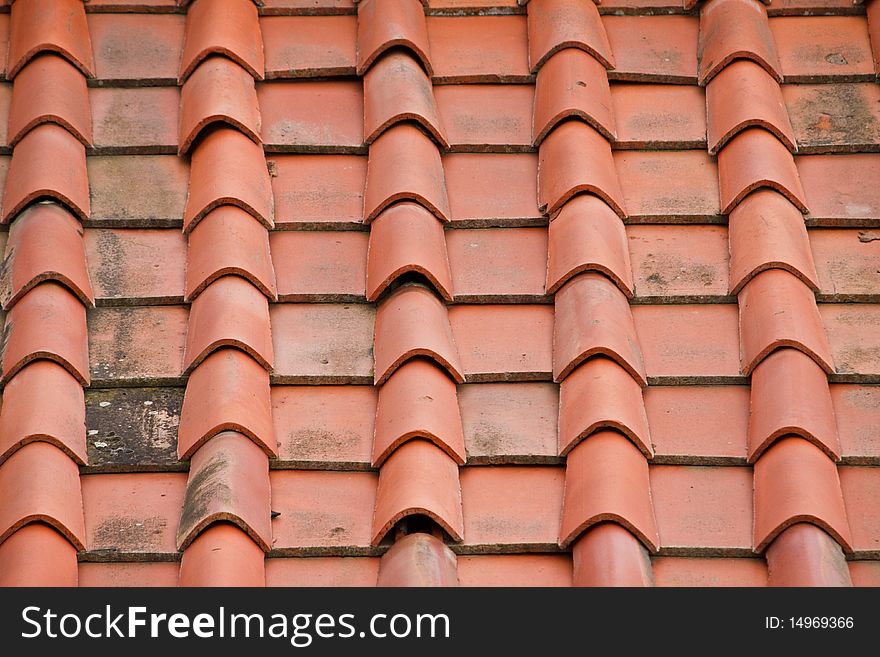 The roof of and old house in Italy