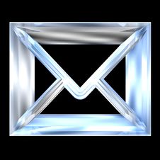 Envelope Email Symbol In Glass (3d) Stock Image Envelope Email Symbol In Glass (3d) Stock Image