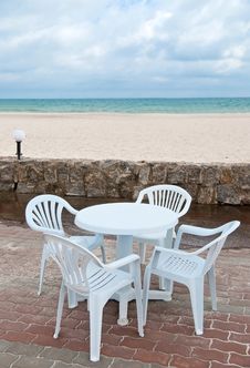 Table On The Beach Royalty Free Stock Image Table On The Beach Royalty Free Stock Image