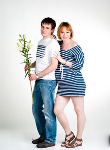 Young Beautiful Couple Expecting A Baby Stock Image