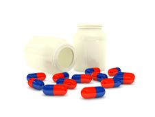 Pills Over White Background Stock Photography Pills Over White Background Stock Photography