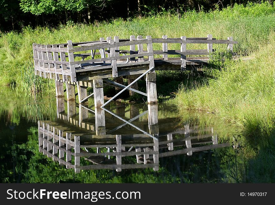 Old Dock In Early Morning Sun on local pond