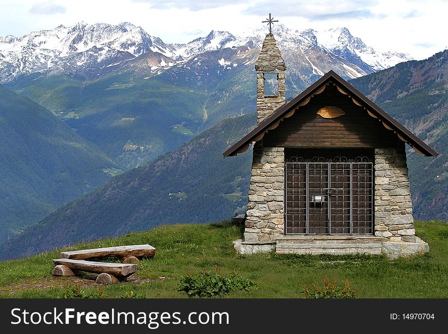A little church in the italian alps, near the Mortirolo pass. A little church in the italian alps, near the Mortirolo pass