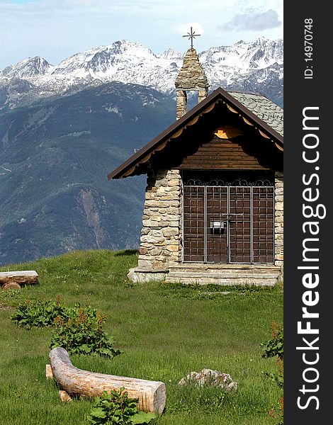 A little church in the italian alps, near the Mortirolo pass. A little church in the italian alps, near the Mortirolo pass