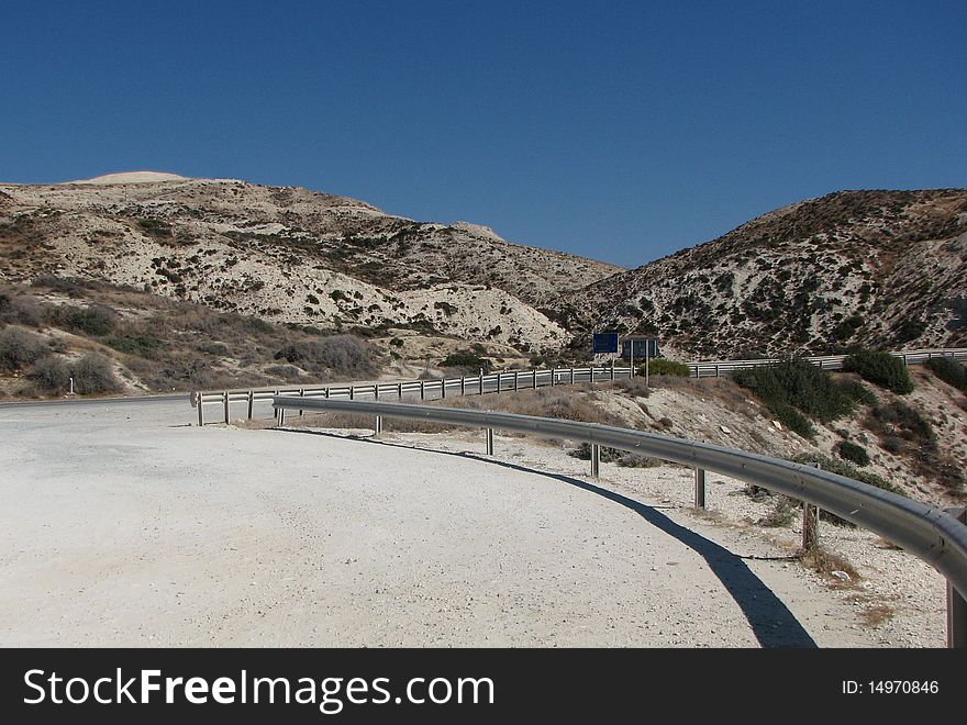 Road curve serving as resting place in the mountains. Road curve serving as resting place in the mountains