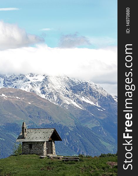 A little church in the italian alps, near the Mortirolo pass. A little church in the italian alps, near the Mortirolo pass