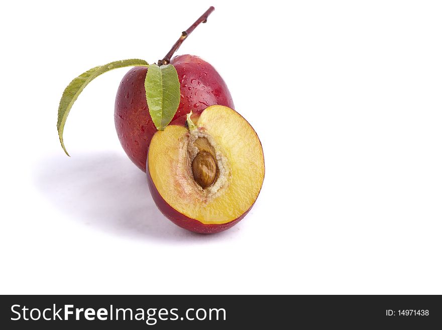 Nectarines With Leafs
