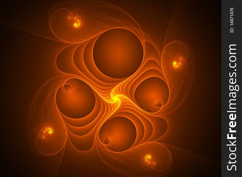 Abstract orange curves generated by computer. Abstract orange curves generated by computer.