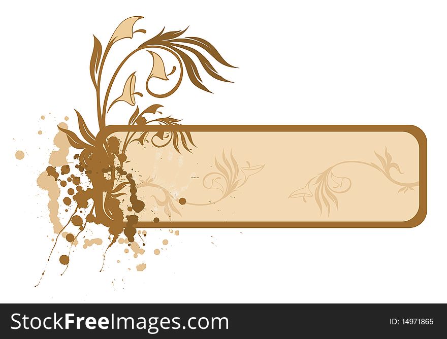 grunge floral abstract banner