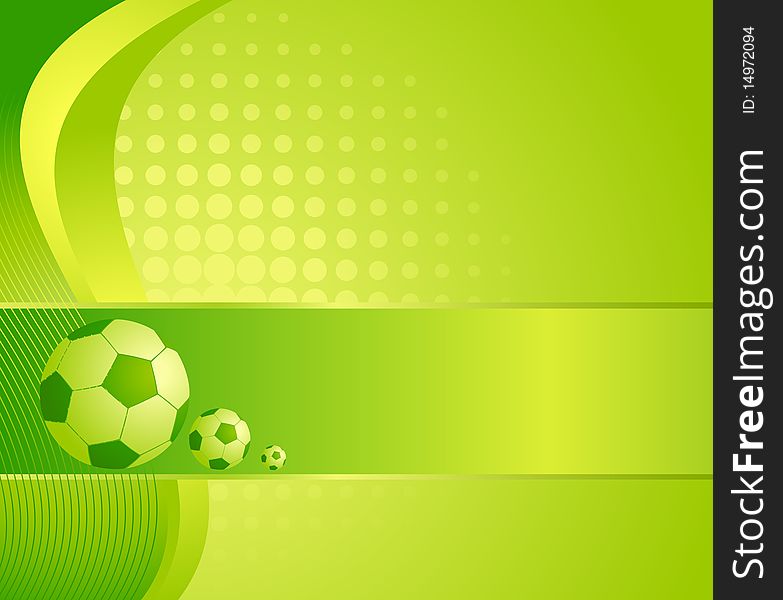 Football on a green background for a design