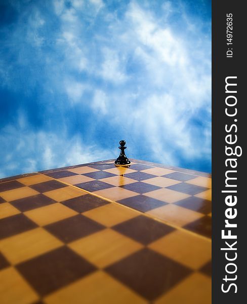 Picture of chess pawn on a chessboard