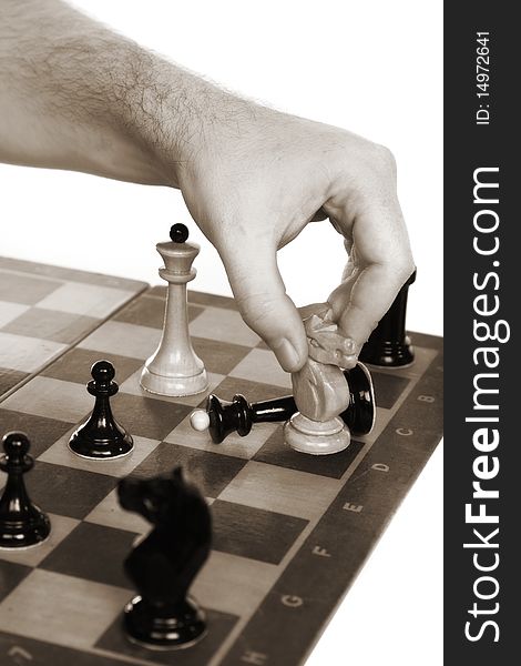 Chessmen On A Chessboard