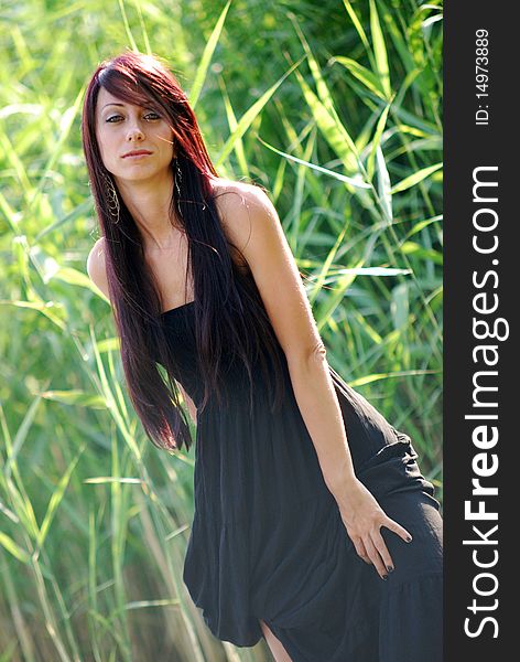 Girl posing in a lake. Girl posing in a lake