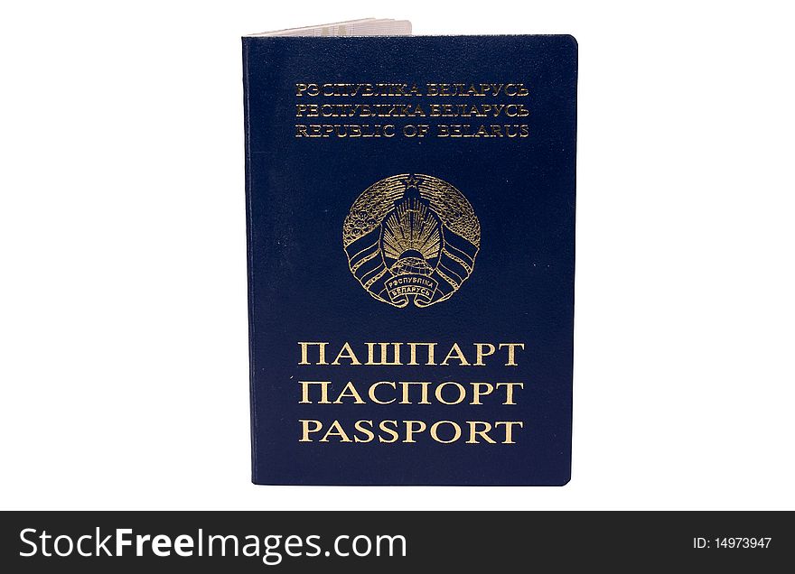Belarus passport isolated on white background