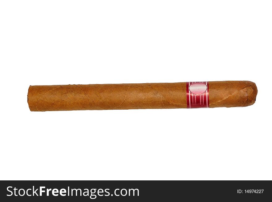 Isolated long elegant brown cigar