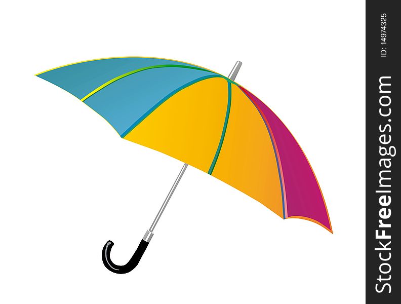 Color umbrella on white background