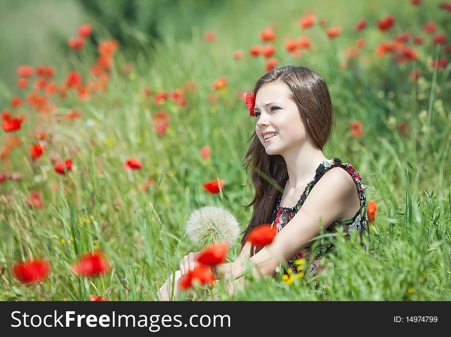The Beautiful Girl With  Flowers