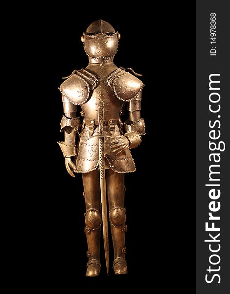A knight statue with a sword