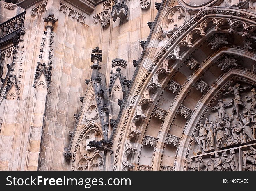 Gothic Arc Of A Church In Prague