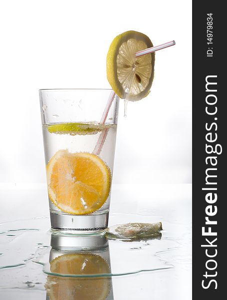 Lemonade lime grapefruit drink glass