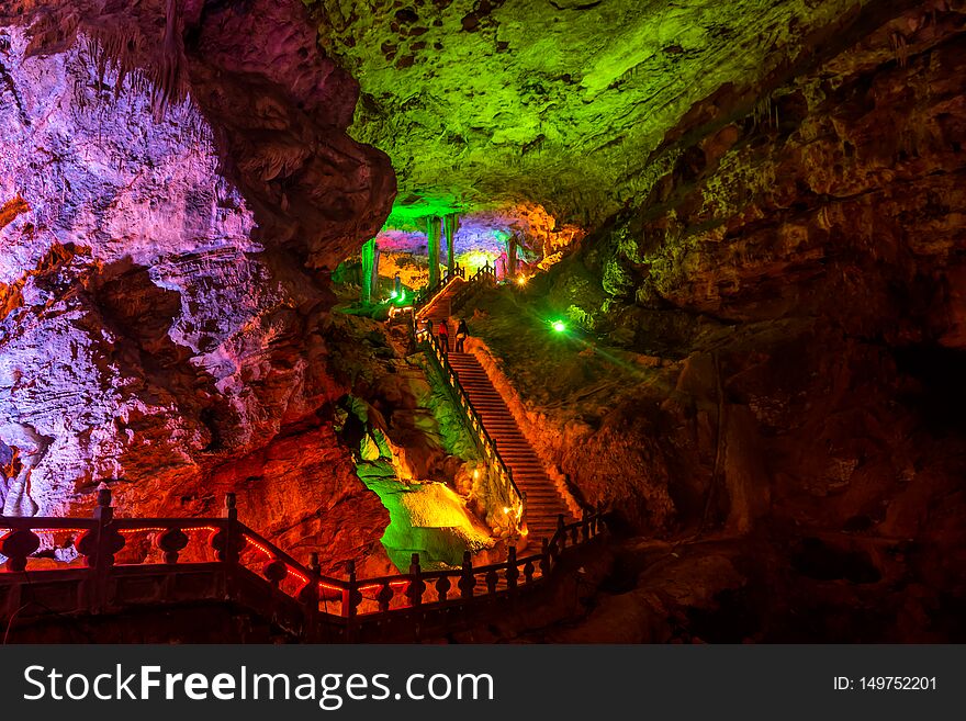 Yellow Dragon Cave, Wonder of the World`s Caves, Zhangjiajie, China