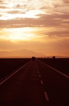 Sunset Alsphalt Highway Royalty Free Stock Photos Sunset Alsphalt Highway Royalty Free Stock Photos