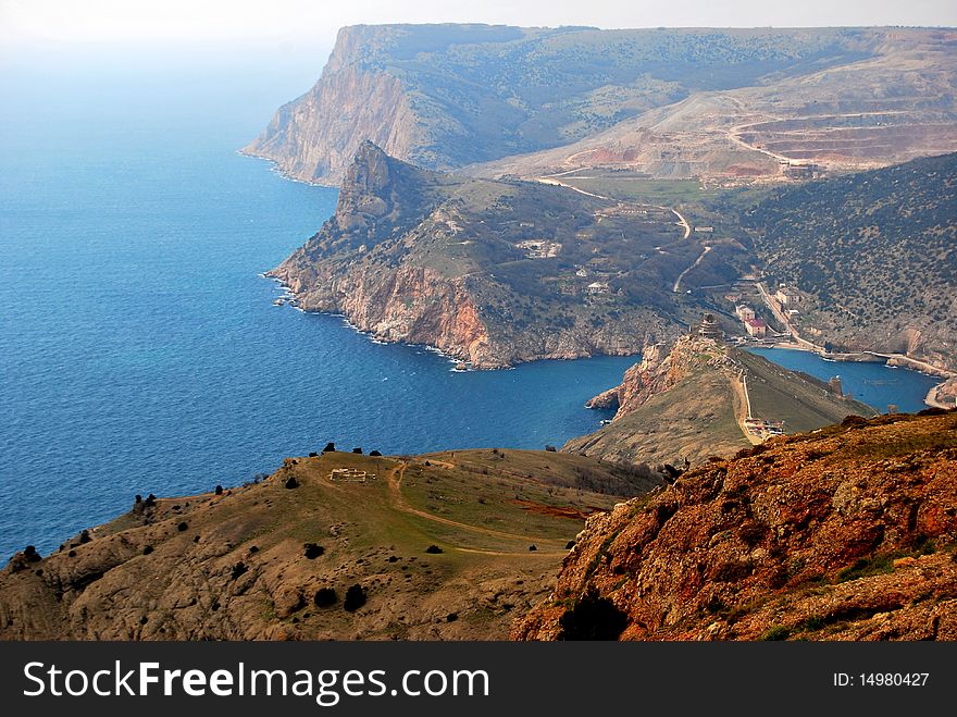 Kind to Black sea in area Balaklavy in spring