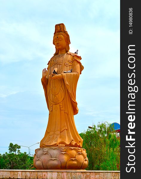 Kuan-yin female Bodhisattva statue in thailand