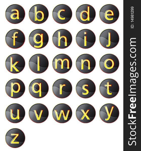 Golden English alphabets presented in shiny chrome circles. May be used for logos or any other general use. Golden English alphabets presented in shiny chrome circles. May be used for logos or any other general use