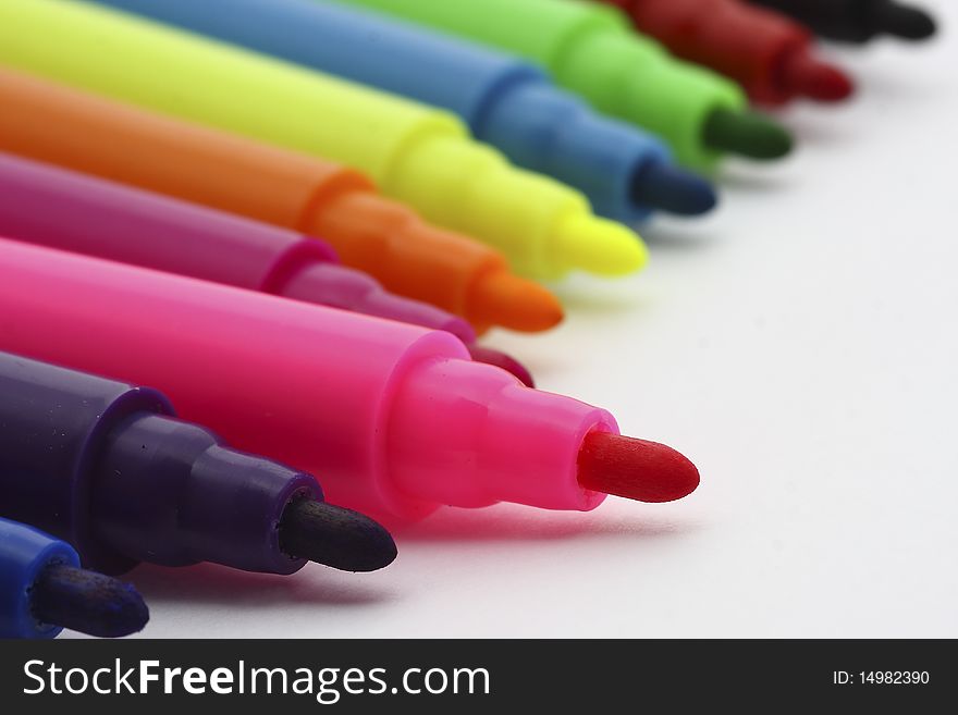 Colorful felt-tip pen isolated on white