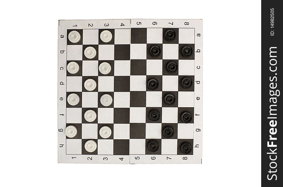 Checkers on a white background